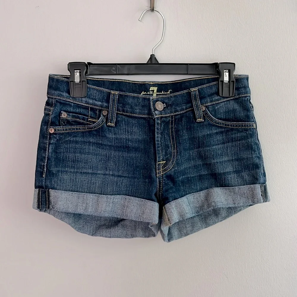 Seven For All Mankind cuffed denim mini shorts